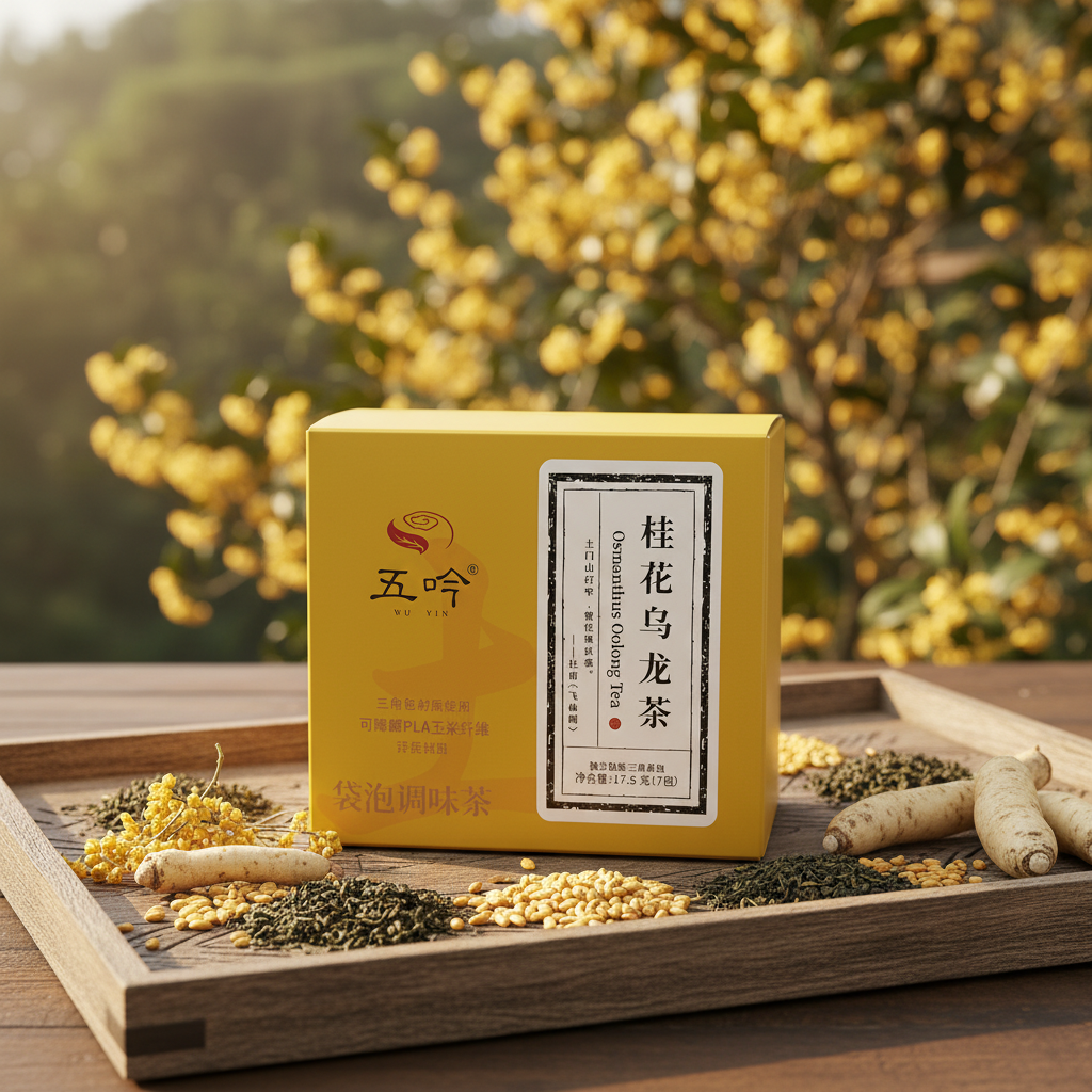 Osmanthus Oolong Tea with tree background